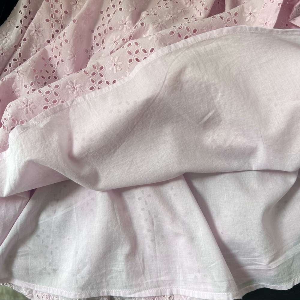 Crewcuts Girl Pink Eyelet-Embroidered Sleeveless Cotton Dress, Size 7 - Picture 5 of 7